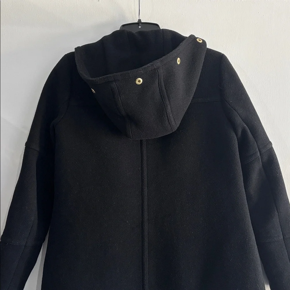 J. Crew Chateau Parka Italian Stadium Cloth Wool Black Women's Coat Size‎ 00